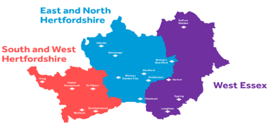 Figure 3: Hertfordshire and west Essex (HwE) geography